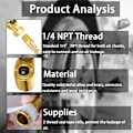 Miniatyrbild 3 av 6: zipelo 2-vägs anslutning Heavy Duty Air Chuck Set, 1/4&#34; Kvinna NPT Closed Ball Tire Chuck, Heavy Duty Dual Head, Standard Hane Quick Plug