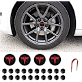 Miniatyrbild 3 av 6: Tesla Model 3 YSX Center Cap Hjul Cap Kit Lugg Mutter Cover Silver Matt (4 Nav Center Cap + 20 Lug Mutter Cover) Tesla Tillbehör red