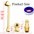 Miniatyrbild 2 av 6: zipelo 2-vägs anslutning Heavy Duty Air Chuck Set, 1/4&#34; Kvinna NPT Closed Ball Tire Chuck, Heavy Duty Dual Head, Standard Hane Quick Plug