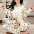 Miniatyrbild 1 av 2: Dampyjamasset Sovkläder Loungewear Pyjamas Yellow Doll Bear M