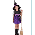 Miniatyrbild 1 av 4: 20,21 miljoner Halloween-kostymer Europeiska och amerikanska barn cosplay Anime-kostymer Häx cosplay Halloween-kostymer C purple short witch 110