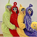 Miniatyrbild 2 av 2: Hem 4 färger Teletubbies Cosplay för vuxna Rolig Tinky Winky Anime Dipsy Laa-laa Po Mjuk långärmad bit Pyjamas Kostym-utmärkt red M