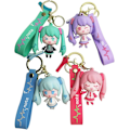 Miniatyrbild 2 av 5: Hatsune Miku 3d Vacker Tjejdocka Nyckelringhänge Tvådimensionell Q Version Tjejdocka Ryggsäckshänge Bilnyckelringgrön Grön - null none