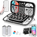 Miniatyrbild 1 av 3: Nintendo Switch Oled modell Case 9 i 1 tillbehörssats White