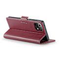 Miniatyrbild 4 av 5: Caseme 023 Series Case För Xiaomi Mi 11 Lite 4g / 5g / 11 Lite 5g Ne , Pu Läder Litchi Texture Stand Rfid Blocking Phone Cover Red