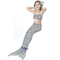 Miniatyrbild 1 av 4: Barn Flickor Mermaid Tail Bikini Set Badkläder Baddräkt Simdräkt Hög kvalitet A Dark Blue 110