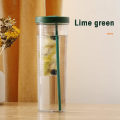 Miniatyrbild 5 av 5: Drickskopp med sugrör och lock, resekopp för lemonad, smoothie & juice, återanvändbar 700 ml plastgul green
