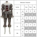 Miniatyrbild 3 av 3: Pennywise Clownkostym för män Set Cosplaydräkt Vuxna Kläder Kläder Halloweenfest Tmall 2XL