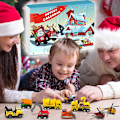 Miniatyrbild 4 av 5: Bilar Adventskalender för barn Pojkar 2022 jul, 24 tillbakadragna fordon Lekset med kran Helikopter Traktorkonstruktion Tru Styles 2