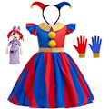 Miniatyrbild 1 av 4: 2024 Anime Pomni Den Fantastiska Digitala Cirkusen Cosplay Kostym Barn Overall Halloween Dräkt Purim Barn Kostym Cartoon Cos 9-10T(150) d3