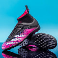 Miniatyrbild 3 av 5: Fotbollsskor för män Vuxen Fotbollsskor Grästräning Sport Skor Sneakers X30 BlackRed 40