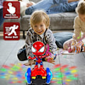 Miniatyrbild 4 av 5: Robotleksak Spiderman Figures Elbil, 360-snurr interaktiva leksaker med ljus och ljud Leksakspresent för barn Pojkar Flickor A