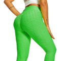 Miniatyrbild 1 av 5: Kvinnors Leggings Yogabyxor med hög midja Tiktok Scrunch Butt Jacquard Ruched Booty Tights Mage Control Butt Lift Grå Vit Svart Lila Fitn Mineral Green M