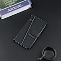 Miniatyrbild 5 av 5: Kompatibel Iphone 12 Mini Case Läder Folio Cover Magnetic Premium Etui Coque - Svart null none