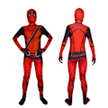 Miniatyrbild 4 av 4: MARVEL Barn Deadpool Cosplay Kostym Vuxna Bodysuit Jumpsuit med Tillbehör Huvudbonad Festkläder Klä Ut Kläder 130(Fit 120-130cm) 3pcs-Accessories