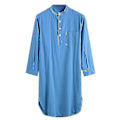 Miniatyrbild 3 av 3: Sleepshirt Nattskjorta i bomull för män Blue XL