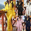 Miniatyrbild 4 av 5: Dam Vinter Varm snödräkt Utomhussport Byxor Skiddräkt Vattentät Jumpsuit Blue S