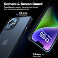 Miniatyrbild 3 av 7: LϟK 3-i-1 för iPhone 13- case/iPhone 14- case, genomskinlig matt baksida med [2X skärmskydd], [falltestad i militärklass] Stötsäker A