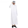 Miniatyrbild 3 av 4: Halloween Carnival cosplay arabisk shejk prins utklädningsdräkt man ren vit Mellanöstern Dubai kläder Support customization XL garment length 150cm