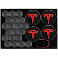 Miniatyrbild 2 av 6: Tesla Model 3 YSX Center Cap Hjul Cap Kit Lugg Mutter Cover Silver Matt (4 Nav Center Cap + 20 Lug Mutter Cover) Tesla Tillbehör red