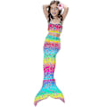 Miniatyrbild 2 av 4: Barn Flickor Mermaid Tail Bikini Set Badkläder Baddräkt Simdräkt_y Rainbow 9-10 Years