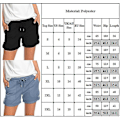 Miniatyrbild 4 av 4: Dam sommar elastisk midja dragsko cargoshorts med fickor korta byxor Dark Gray XL