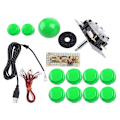 Miniatyrbild 1 av 5: Zero Delay Arcade Diy Kit USB Encoder till PC Arcade Sanwa Joystick Tryckknappar Green