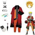 Miniatyrbild 1 av 5: Kakashi Cosplay Kostym Uzumaki Kläder Shippuden Second Uniform Och Pannband Kunai Vuxen Halloween plagg Jul Suit-b One size