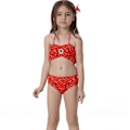 Miniatyrbild 4 av 5: Girls Mermaid Tail Baddräkt Bikini Set Badkläder Simdräkt Bad Red 4-5 Years