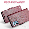 Miniatyrbild 5 av 5: Caseme 023-serien för Xiaomi Redmi Note 12 5g (kina) / (indien) / (global) / Poco X5 5g Litchi Texture Rfid Blockerande case Läder Sta Red