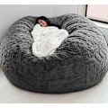 Miniatyrbild 1 av 5: Lazy Sofa Bean Bag konstgjord päls Bean Bag (endast bönor) grey 135 x 65cm