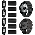 Miniatyrbild 2 av 5: Hopeup 10st watch 18/20/22/26 mm mjuk silikonbyte watch Spänne öglehållare Hållare för Garmin Fenix 6x 6s Black B