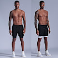 Miniatyrbild 4 av 5: Anime Print 2 i 1 Gym Shorts för män, atletiska träningsshorts med foder, Bodybuilding Training Running Jogging Quick Dry Red 1 M