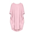 Miniatyrbild 1 av 4: Kvinnor Plus Size Lång Eeve Lös Midi Klänning Med Ficka Pink 5XL