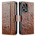 Miniatyrbild 1 av 5: Caseneo 002 Series Phone case För Xiaomi Redmi Note 12 Turbo / Poco F5 5g, Splicing Pu Leather Rfid Blocking Stand Cover Dark Brown