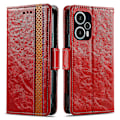 Miniatyrbild 1 av 5: Caseneo 002 Series Phone case För Xiaomi Redmi Note 12 Turbo / Poco F5 5g, Splicing Pu Leather Rfid Blocking Stand Cover Red
