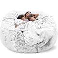 Miniatyrbild 1 av 5: Lazy Sofa Bean Bag konstgjord päls Bean Bag (endast bönor) snow light gray 135 x 65cm