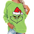 Miniatyrbild 1 av 2: Kvinnor Jul The Grinch Print Långärmad Sweatshirt Xmas Pullover Tunika Toppar D M