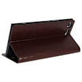 Miniatyrbild 5 av 5: Folio äkta läder Sony Xperia XZ Premium-fodral Case Videoställ Brown