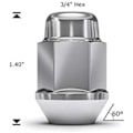 Miniatyrbild 2 av 4: White Knight 1707S-20AM Chrome M12x1,50 Bulge Acorn Lug Nut, 20 Count (Pack of 1) Chrome 20 Pack Lug Nut