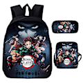 Miniatyrbild 5 av 5: 3st/ set Japan Anime Demon Slayer Studenter Pojkar Flickor Skolväska Ryggsäck Barn Tonåring Tecknad Oxford Vattentät skolväska MULTI 17 Inches