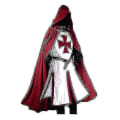 Miniatyrbild 1 av 4: Herr medeltida Crusader Knights Templar Dräkt hög kvalitet Red M