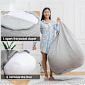 Miniatyrbild 2 av 4: Nytt innerfoder för Bean Bag Chair Coer Stor Lättstädad Soffsits coolwhite 100x120cm