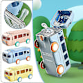Miniatyrbild 3 av 5: Barnbil Halmvattenkopp Bildrickskopp Läcksäker Fancy design Blue