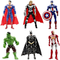 Miniatyrbild 2 av 5: 6st Marvel Dc Superhjälte Action Figur Leksaker Superman Iron-man Captain America Batman Hulk Thor Lekset Pvc Modell Dockor Leksaker Barn Fans Presenter null none