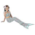 Miniatyrbild 2 av 3: Barn Flickor Mermaid Tail Bikini Set Badkläder Baddräkt Simdräkt Hög kvalitet A Dark Green 140