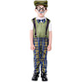 Miniatyrbild 2 av 4: 2-12 år gamla barn pojke morfar 100 dagar i skolan Äldre kläder Finklänning Jumpsuit Hatt glasögon set 2-4 years old