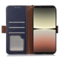 Miniatyrbild 4 av 5: Timubike phone case i äkta kohud för Sony Xperia 1 V Crazy Horse Texture Rfid Blockeringsställ Plånboksskal Blue