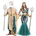 Miniatyrbild 3 av 4: Neptunus sjöjungfrukostym Set för Halloween Mermaid M