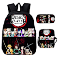 Miniatyrbild 2 av 5: 3st/ set Japan Anime Demon Slayer Studenter Pojkar Flickor Skolväska Ryggsäck Barn Tonåring Tecknad Oxford Vattentät skolväska MULTI 17 Inches